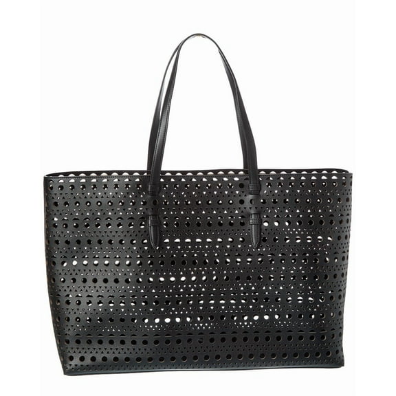 ALAÏA Mina 44 Leather Tote, Black