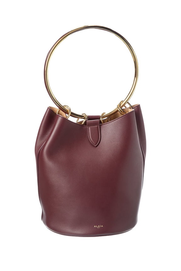 ALAA Ring Large Leather Bucket Bag, Red