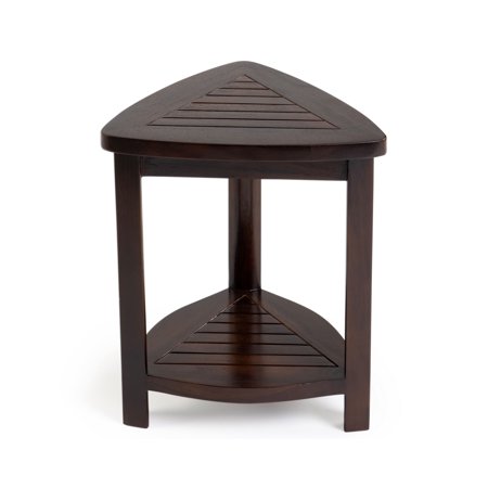 ALA Teak Wood Bath Spa Shower Stool Corner Bench Stool Fully Assembled