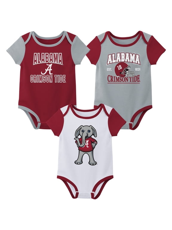 NCAA Alabama Crimson Tide Infant & Toddler Onesies, 3-Pack