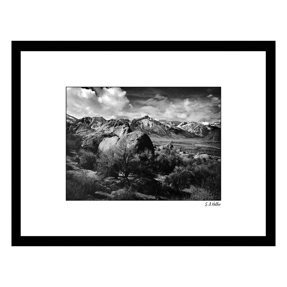 Alabama Hills Black and White Framed Photograph for Kids