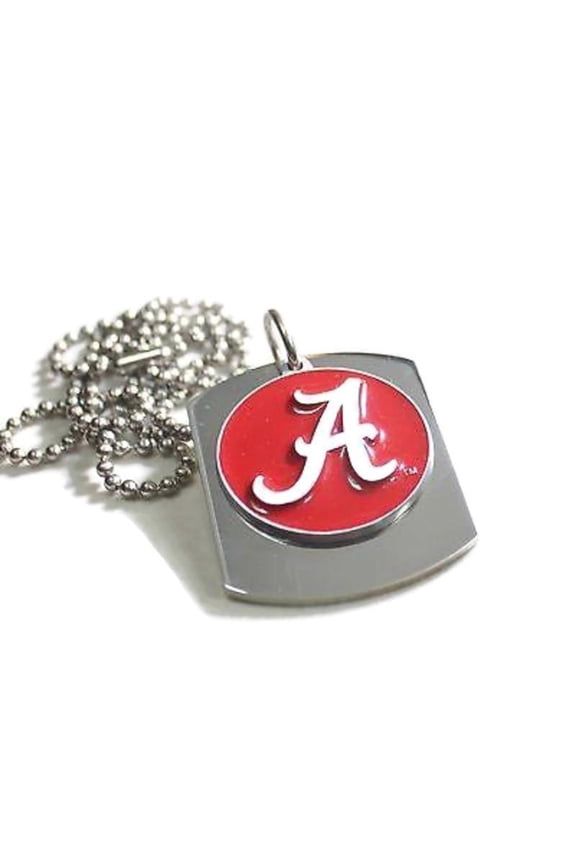ALABAMA UNIVERSITY LOGO X LARGE DOG TAG STAINLESS STEEL NECKLACE LOGO