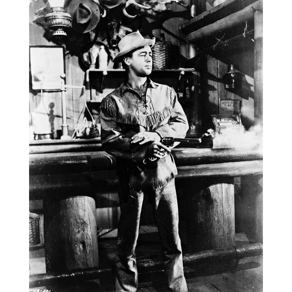 ALAN LADD SHANE FIRING GUN IN BAR 24X36 Poster B&W PHOTO