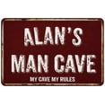 thumbnail image 1 of ALAN'S Man Cave Red Grunge Sign Metal 8x12 Decor 108120003034, 1 of 1