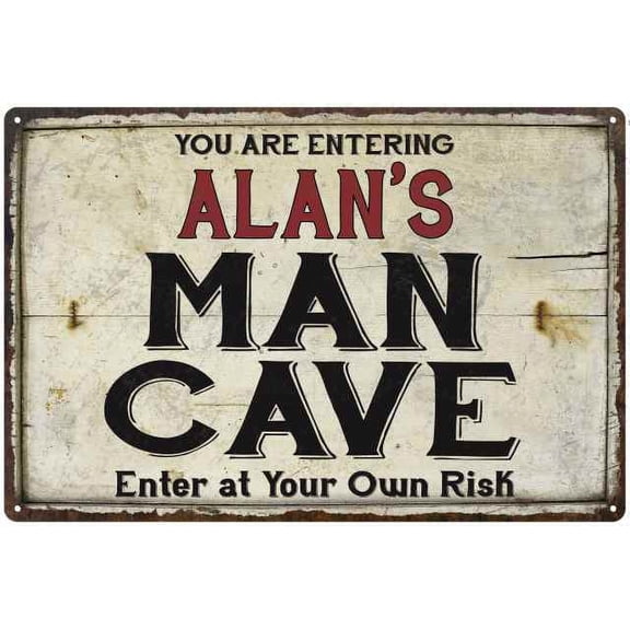 ALAN'S Man Cave Sign Rustic Garage Decor Gift 8x12 Metal 208120035094
