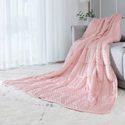 ALANSMA Weighted Blanket for All Season, Luxury Velvet, Warm and Cool, Adult Kids Reversible 10Lb Weighted Blanket, Enjoy Sleeping AnywherePink,10Lb