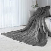 ALANSMA Weighted Blanket for All Season, Luxury Velvet, Warm and Cool, Adult Kids Reversible 5Lb Weighted Blanket, Enjoy Sleeping AnywhereGrey,36"x48" 5lbs