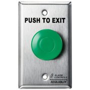 Alarm Controls TS-14 Request to Exit Button with Pneumatic Timer, 1-1/2 Green Push Button, Single Gang, 430 Stainless Steel