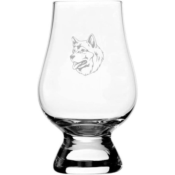 ALASKAN MALAMUTE Dog Themed Etched 6.5oz Glencairn Whisky Glass