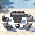 thumbnail image 1 of ALAULM Patio Conversation Set, 10-Piece Outdoor Furniture with Sofa and Coffee Table, Gray, 1 of 6