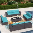 thumbnail image 1 of ALAULM 12 Piece Patio Furniture Set,Wicker Rattan Outdoor Sectional Sofa Set with Coffee Table&Thicken Blue Cushions, 1 of 8