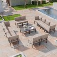 thumbnail image 1 of ALAULM 12-Seater Patio Furniture Set - Modern Outdoor Metal Sectional Sofa with Sand Thick Cushions and Coffee Table, 1 of 8
