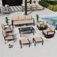 thumbnail image 1 of ALAULM 9-Seat Aluminum Patio Furniture Set, Outdoor Patio Conversation Set with Rectangular Metal Coffee Tables and 5.1" Cushions for Patio Backyard Poolside，Sand, 1 of 8