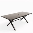 thumbnail image 1 of ALAULM Dining Table for 6 People, 78.7-Inch Rectangular Metal Dining Table, Modern Dining Table with Heavy Duty Metal Legs for Patio (Black), 1 of 6