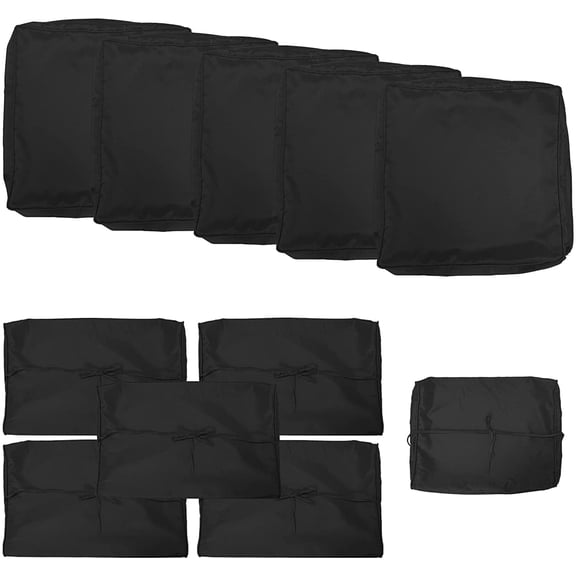 ALAULM Outdoor Cushion Cover, Splash-Proof Seat Cover, Washable Furniture Cover, Smooth and Thick, YKK Zipper, Polyester Fabric, Black