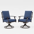 thumbnail image 1 of ALAULM Outdoor Dining Chairs Set of 2, Metal Frame Swivel Rocking Patio Chairs with 3.2" Cushion & Removable Covers for Patio, Backyard, Garden,Kitchen-Navy Blue, 1 of 6