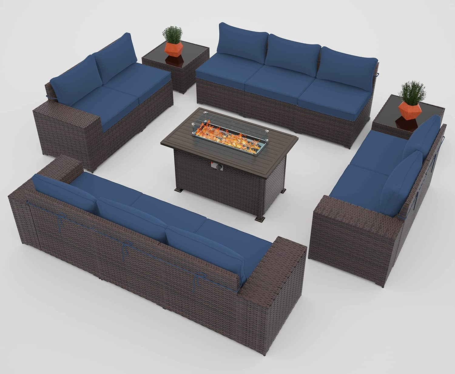 Soho 4 Piece Outdoor Wicker Patio Furniture Set 04a Walmart