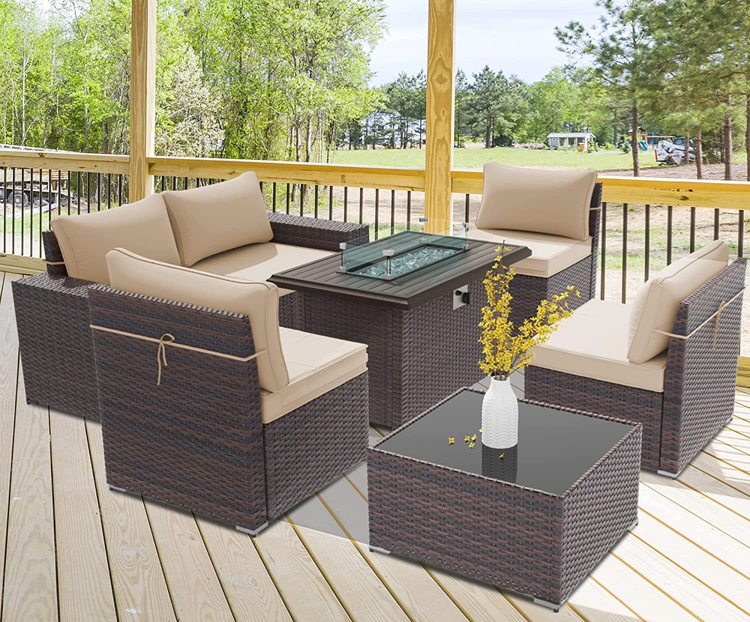7-Piece Outdoor Patio Furniture Set with Propane Egypt Ubuy