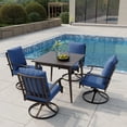 thumbnail image 1 of ALAULM Set of 4 Metal Swivel Rocking Patio Chairs, 360° Rotate & 15° Recline, Heavy-Duty Metal Frame Outdoor Dining Chairs with 3.2" cushion & Removable Covers (Navy Blue), 1 of 9