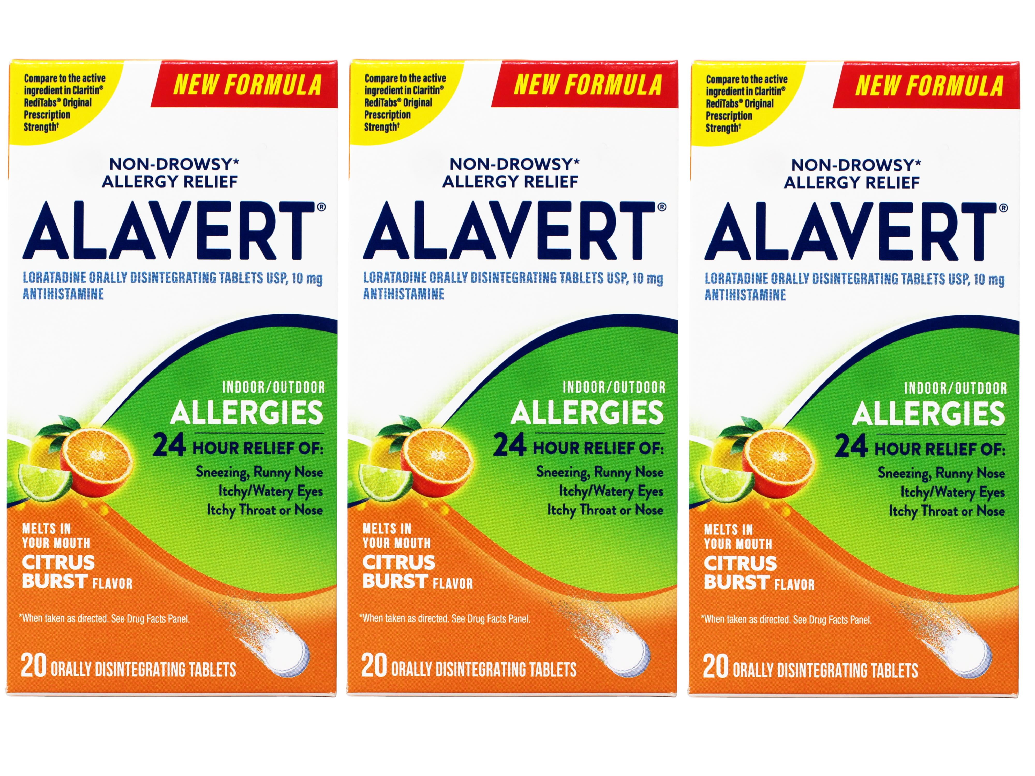 ALAVERT Allergy Relief, Orally Disintegrating Non-Drowsy Antihistamine Tablets, 20 Count, 3 Pack