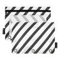 thumbnail image 1 of ALAZA 2 Pack Pencil Pouch Black Stripes Pencil Case for 3 Ring Binder Clear Window Pencil Bag Organizers, 1 of 6