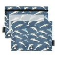 thumbnail image 1 of ALAZA 2 Pack Pencil Pouch Carton Whales Pencil Case for 3 Ring Binder Clear Window Pencil Bag Organizers, 1 of 6