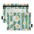thumbnail image 1 of ALAZA 2 Pack Pencil Pouch Daisy Flowers on Stripe Wood Pencil Case for 3 Ring Binder Clear Window Pencil Bag Organizers, 1 of 6