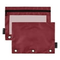 thumbnail image 1 of ALAZA 2 Pack Pencil Pouch Dark Red Pencil Case for 3 Ring Binder Clear Window Pencil Bag Organizers, 1 of 6