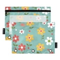 thumbnail image 1 of ALAZA 2 Pack Pencil Pouch Flowers Hand Draw Pencil Case for 3 Ring Binder Clear Window Pencil Bag Organizers, 1 of 6
