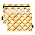 thumbnail image 1 of ALAZA 2 Pack Pencil Pouch Lattice Checkered Yellow Pencil Case for 3 Ring Binder Clear Window Pencil Bag Organizers, 1 of 6