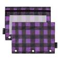 thumbnail image 1 of ALAZA 2 Pack Pencil Pouch Purple Checkered Grid Pattern Pencil Case for 3 Ring Binder Clear Window Pencil Bag Organizers, 1 of 6