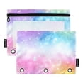 thumbnail image 1 of ALAZA 2 Pack Pencil Pouch Rainbow Tie-dye-a3 Pencil Case for 3 Ring Binder Clear Window Pencil Bag Organizers, 1 of 6