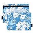 thumbnail image 1 of ALAZA 2 Pack Pencil Pouch Tropical Flower-d1 Pencil Case for 3 Ring Binder Clear Window Pencil Bag Organizers, 1 of 6