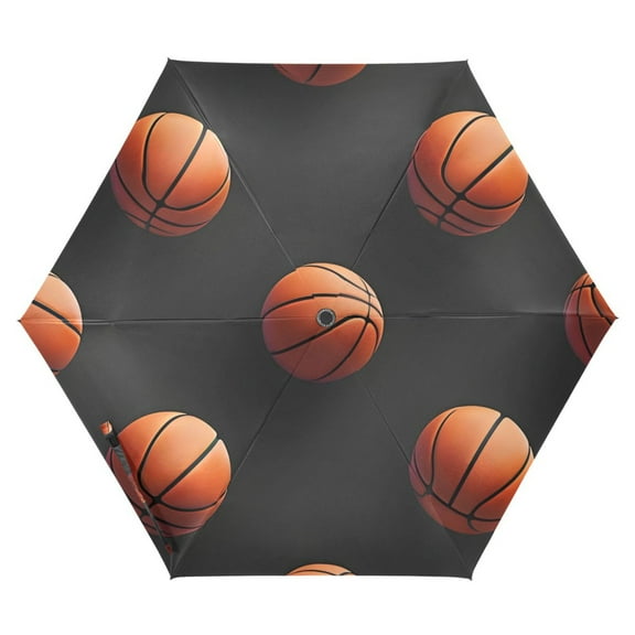 ALAZA 3d Basketballs UPF 50+ Compact Folding Umbrella for Rain Travel Umbrella Packable