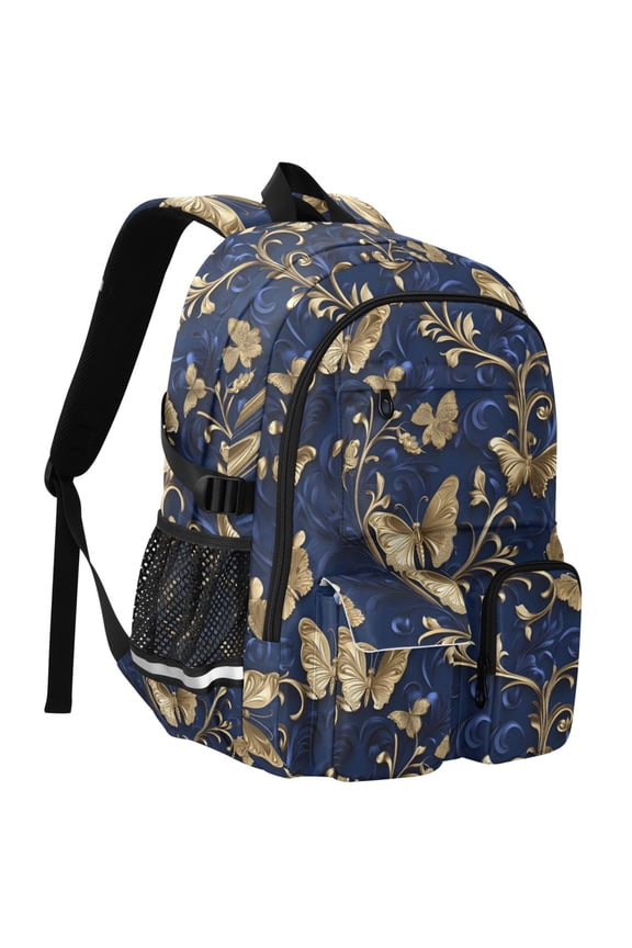 3d Butterflies-d2 Print Student Backpack School Bookbag Large Laptop Daypack Travel Bag