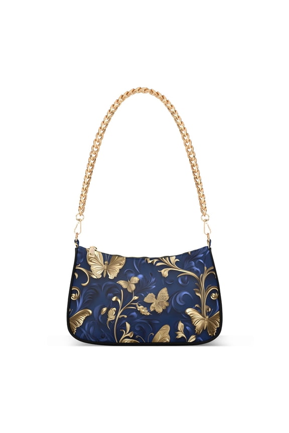 3d Butterflies-d2 Women's Chain Shoulder Bag Hobo Handbag Tote Crossbody Purse