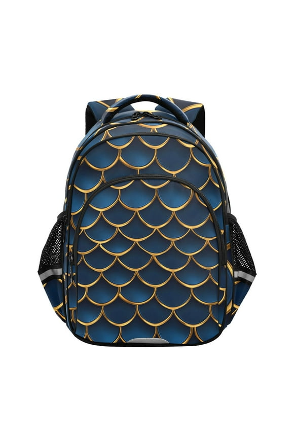 3d Dragon Scales Blue School Backpack Elementary Bag Bookbag Travel Rucksack
