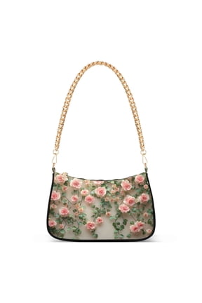 3d Flower Roses Women's Chain Shoulder Bag Hobo Handbag Tote Crossbody Purse