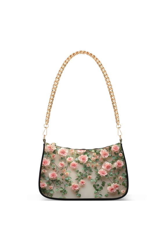 3d Flower Roses Women's Chain Shoulder Bag Hobo Handbag Tote Crossbody Purse