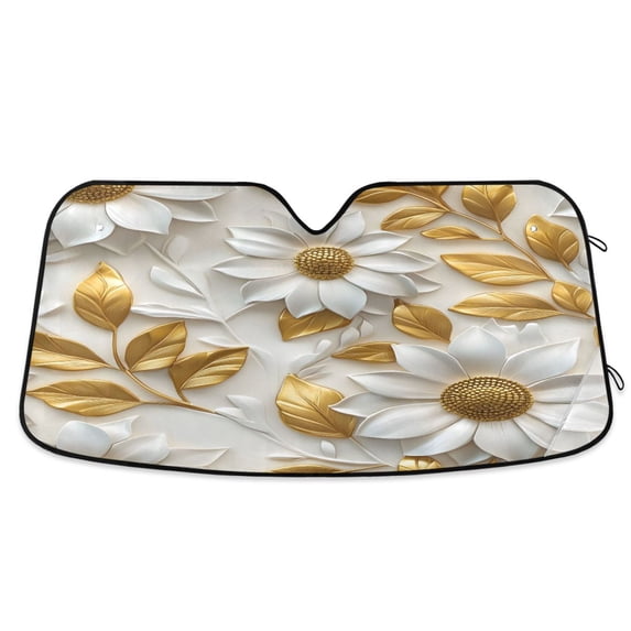 ALAZA 3d Flowers Pattern Windshield Sun Shade Car Foldable Sun Visor Block UV Rays Protector 57"x31.5"