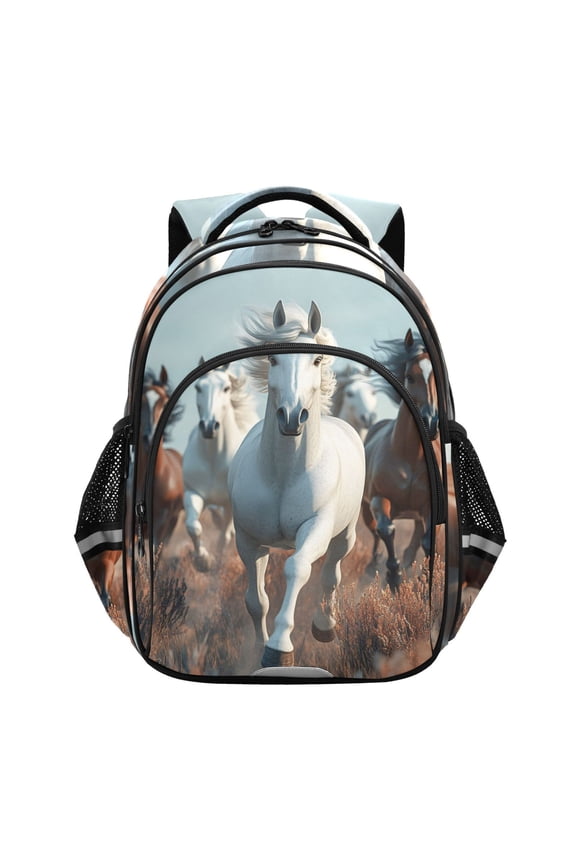 3d Horses Running School Backpack Elementary Bag Bookbag Travel Rucksack