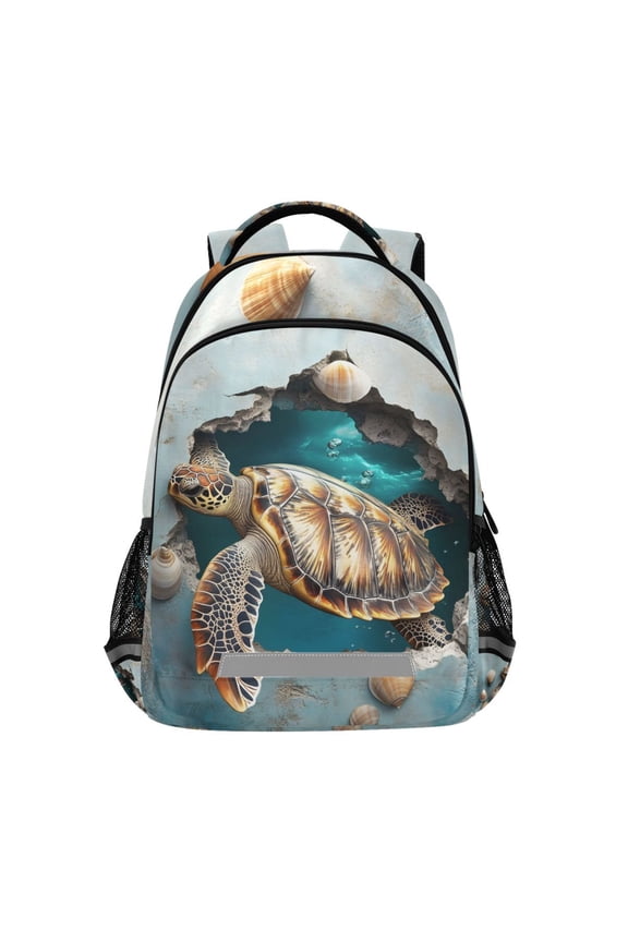 3d Sea Turtle Backpack Elementary School Bag Bookbag Travel Rucksack