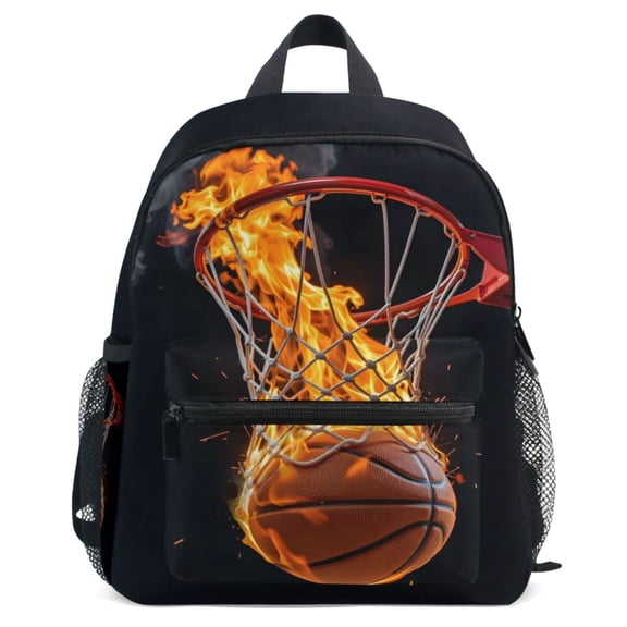 ALAZA A Basketball Fire Pattern School Backpack Student Bookbag Mini Bag