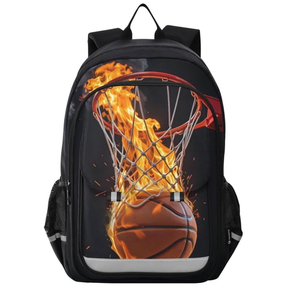 ALAZA A Basketball Fire School Laptop Backpack Travel Bag Casual Student Bookbag Rucksack