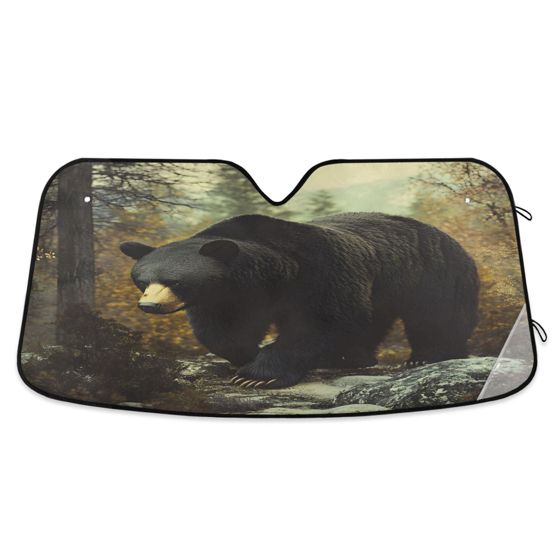 ALAZA A Bear in Forest Windshield Sun Shade Car Foldable Sun Visor ...