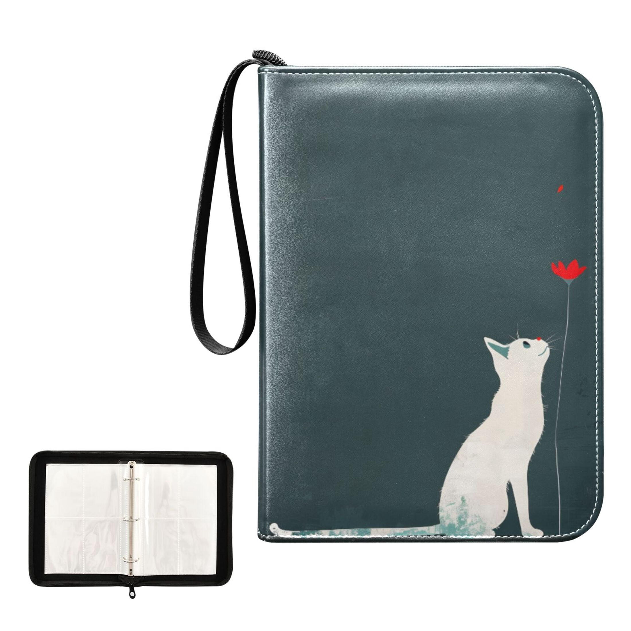 ALAZA A Cat Trading Card Binder 4 Pocket Cards Collection Album 400 Folder Holder