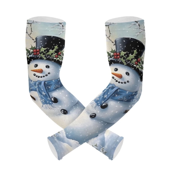 ALAZA A Christmas Snowman with Cardinal UV Sun Protection Arm Sleeves UPF 50+ Compression Cooling Sleeve 1 Pair