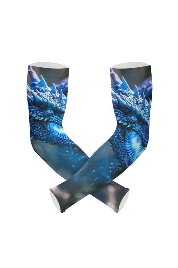 A Dragon with Flames UV Sun Protection Arm Sleeves UPF 50+ Compression Cooling Sleeve 1 Pair
