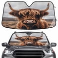 thumbnail image 1 of ALAZA A Highland Cow Windshield Sun Shade Car Foldable Sun Visor Block UV Rays Protector 55"x27.6", 1 of 9