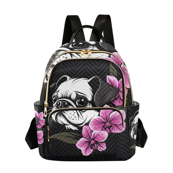 ALAZA A Pug Dog Womens Travel Laptop Backpack Large Daypack Ladies Shoulder Bags S